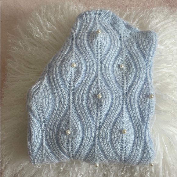 🩵✨🤍 Baby Blue Knit Sweater XXL NWOT - Picture 6 of 8